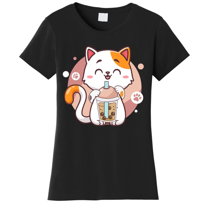 Cat Boba Tea Bubble Tea Anime Kawaii Neko Women's T-Shirt