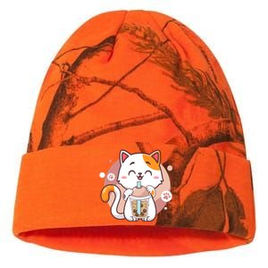 Cat Boba Tea Bubble Tea Anime Kawaii Neko Kati Licensed 12" Camo Beanie