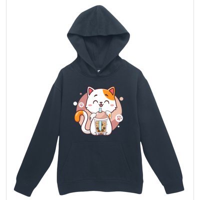 Cat Boba Tea Bubble Tea Anime Kawaii Neko Urban Pullover Hoodie