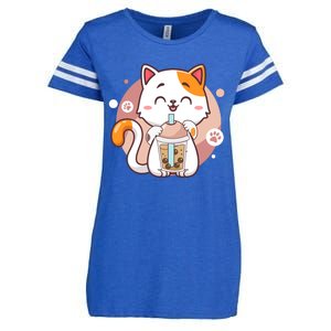 Cat Boba Tea Bubble Tea Anime Kawaii Neko Enza Ladies Jersey Football T-Shirt