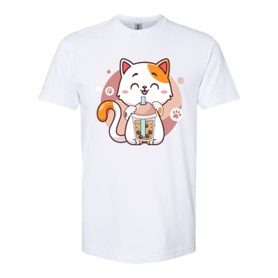 Cat Boba Tea Bubble Tea Anime Kawaii Neko Softstyle CVC T-Shirt