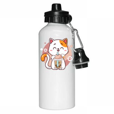 Cat Boba Tea Bubble Tea Anime Kawaii Neko Aluminum Water Bottle 