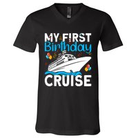 Cruising Boat Trip My Frist Birthday Cruise V-Neck T-Shirt