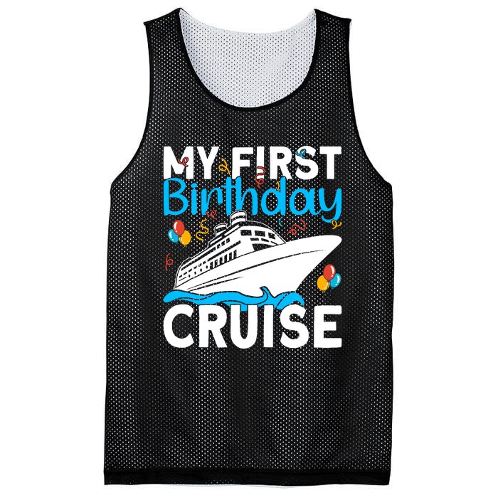 Cruising Boat Trip My Frist Birthday Cruise Mesh Reversible Basketball Jersey Tank