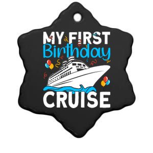 Cruising Boat Trip My Frist Birthday Cruise Ceramic Star Ornament