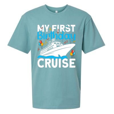 Cruising Boat Trip My Frist Birthday Cruise Sueded Cloud Jersey T-Shirt