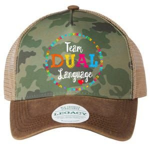 Cute Back To School Squad Team Dual Language Teachers Legacy Tie Dye Trucker Hat