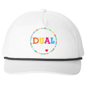 Cute Back To School Squad Team Dual Language Teachers Snapback Five-Panel Rope Hat