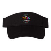 Cute Back To School Squad Team Dual Language Teachers Valucap Bio-Washed Visor