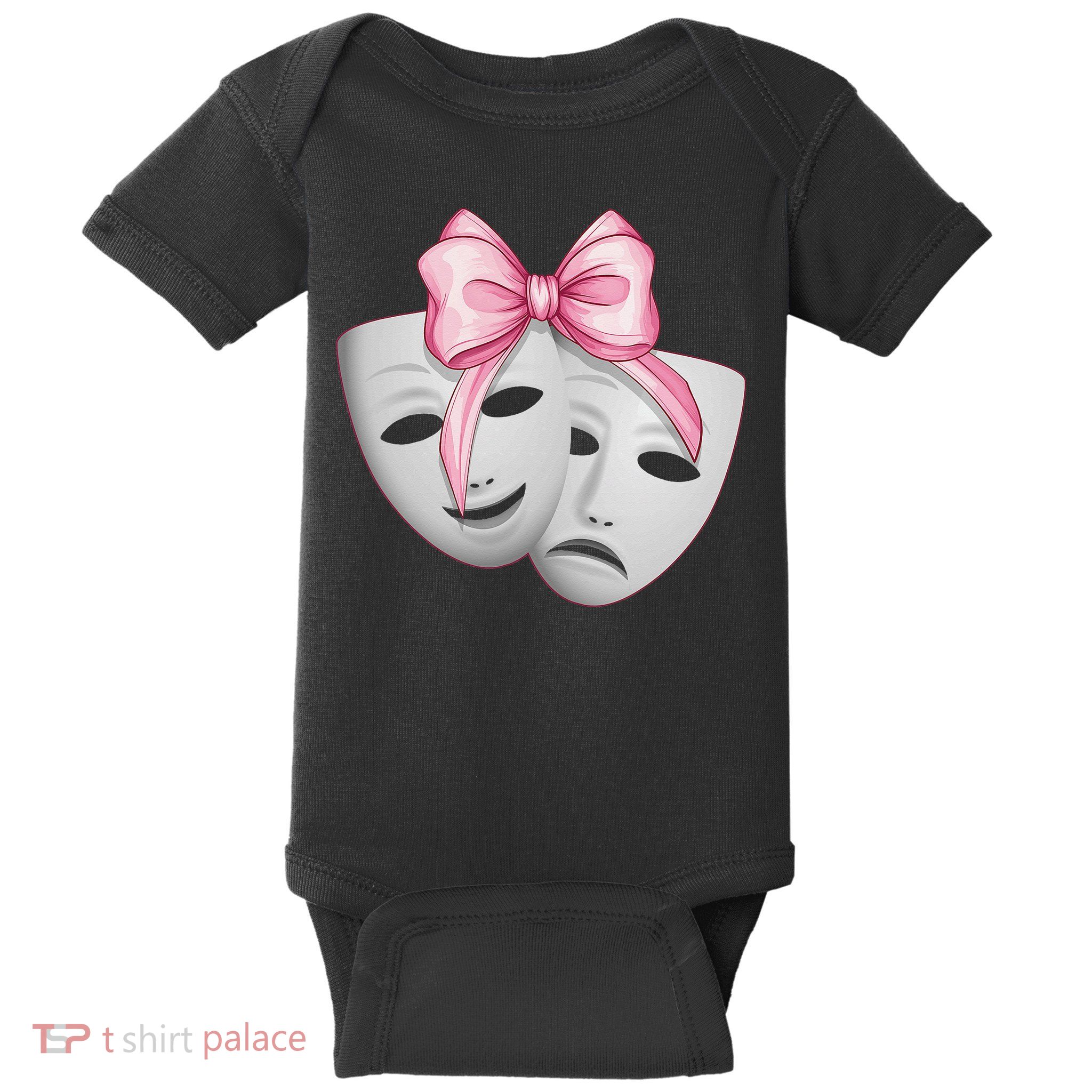 Coquette Bow Theatre Masks Drama Actor Actress Girl Mom Baby Bodysuit