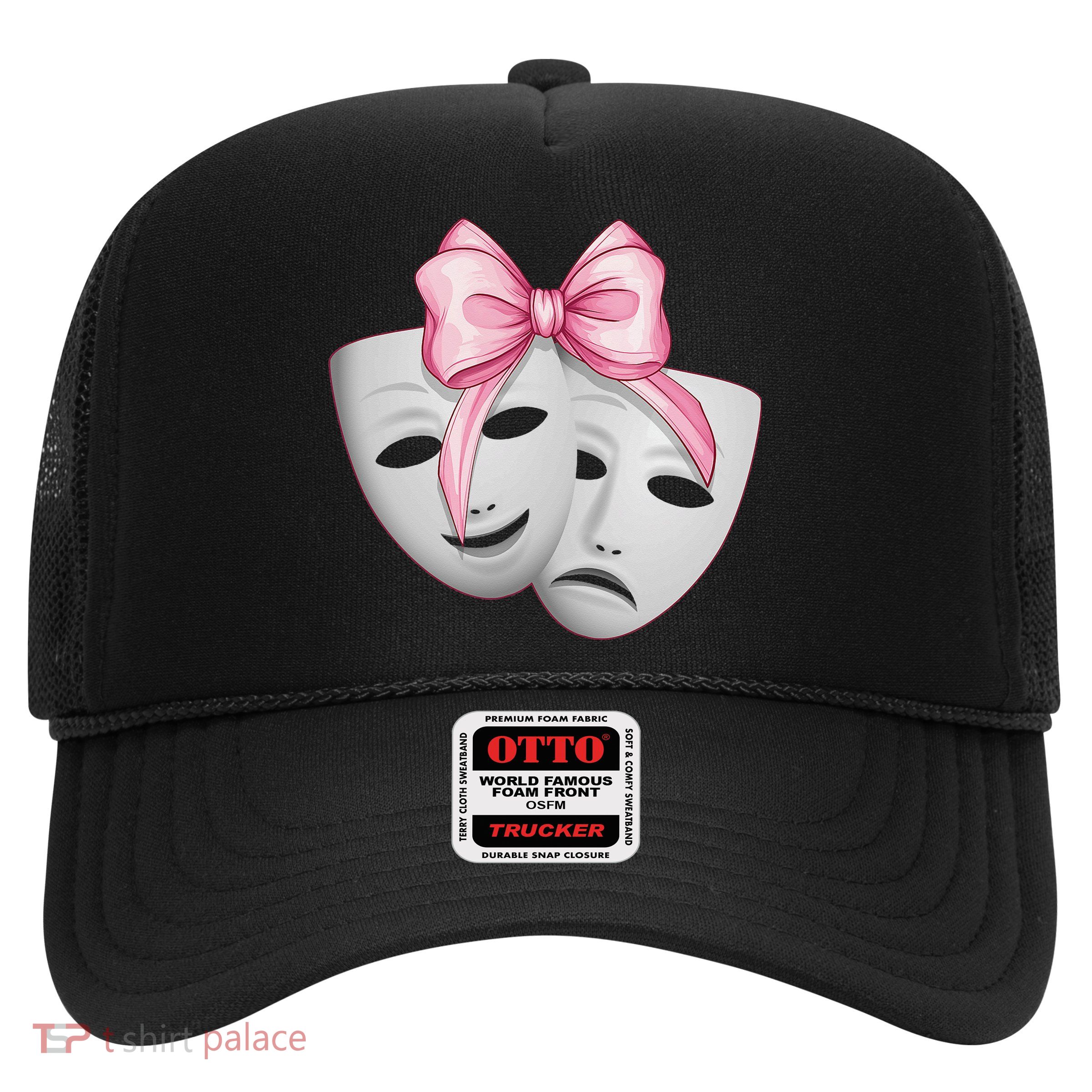 Coquette Bow Theatre Masks Drama Actor Actress Girl Mom Trucker Hat