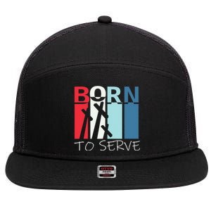 Christian Born To Serve Jesus Cross Walk by Faith 7 Panel Mesh Trucker Snapback Hat