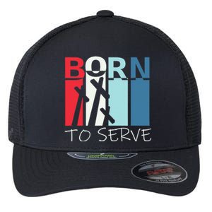 Christian Born To Serve Jesus Cross Walk by Faith Flexfit Unipanel Trucker Cap