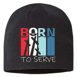 Christian Born To Serve Jesus Cross Walk by Faith Sustainable Beanie