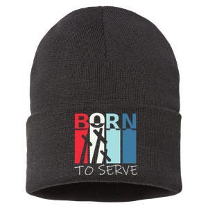 Christian Born To Serve Jesus Cross Walk by Faith Sustainable Knit Beanie