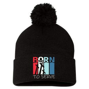 Christian Born To Serve Jesus Cross Walk by Faith Pom Pom 12in Knit Beanie