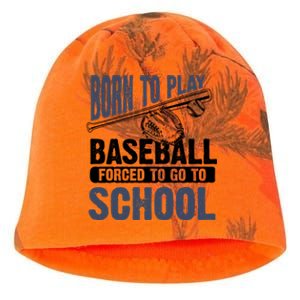 Cool Born To Play Baseball Forced To Go To School Gift Great Gift Kati - Camo Knit Beanie