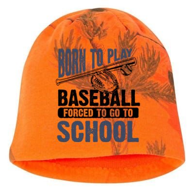 Cool Born To Play Baseball Forced To Go To School Gift Great Gift Kati - Camo Knit Beanie