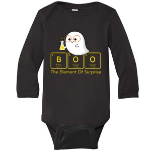 Chemistry Boo The Element Of Surprise Cute Chemist Halloween Baby Long Sleeve Bodysuit