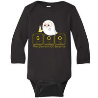 Chemistry Boo The Element Of Surprise Cute Chemist Halloween Baby Long Sleeve Bodysuit