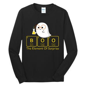 Chemistry Boo The Element Of Surprise Cute Chemist Halloween Tall Long Sleeve T-Shirt