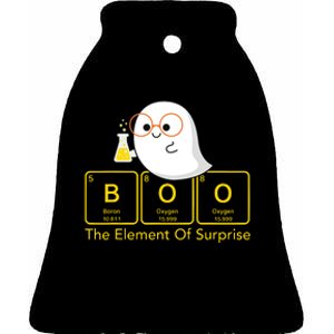 Chemistry Boo The Element Of Surprise Cute Chemist Halloween Ceramic Bell Ornament