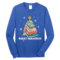 Christmas Book Tree Book Lovers Bookworm Teachers Librarians Meaningful Gift Long Sleeve Shirt