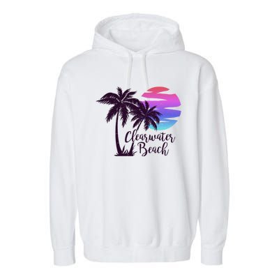 Clearwater Beach Trip Vacation Spring Break Sunset Graphic Gift Garment-Dyed Fleece Hoodie