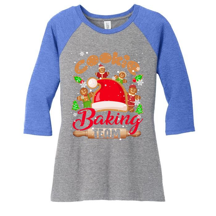 Cookie Baking Team Xmas Santa Gingerbread Cookies Baker Cute Gift Women's Tri-Blend 3/4-Sleeve Raglan Shirt