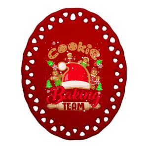 Cookie Baking Team Xmas Santa Gingerbread Cookies Baker Cute Gift Ceramic Oval Ornament