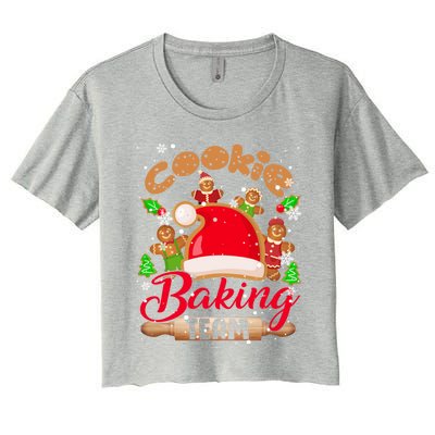 Cookie Baking Team Xmas Santa Gingerbread Cookies Baker Cute Gift Women's Crop Top Tee