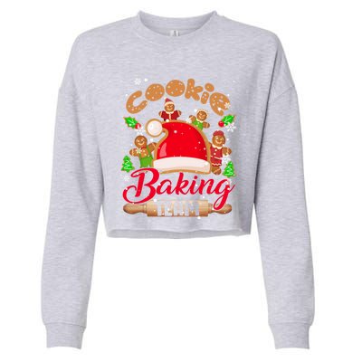 Cookie Baking Team Xmas Santa Gingerbread Cookies Baker Cute Gift Cropped Pullover Crew