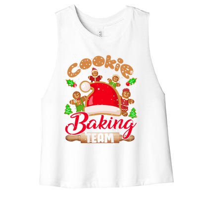 Cookie Baking Team Xmas Santa Gingerbread Cookies Baker Cute Gift Women's Racerback Cropped Tank