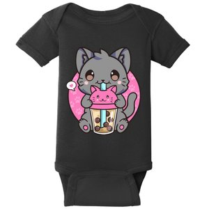 Cat Boba Tea Kawaii Anime Funny Gifts For Girl Boy Teens Baby Bodysuit