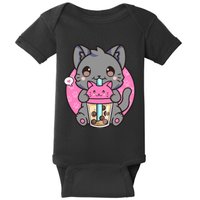 Cat Boba Tea Kawaii Anime Funny Gifts For Girl Boy Teens Baby Bodysuit