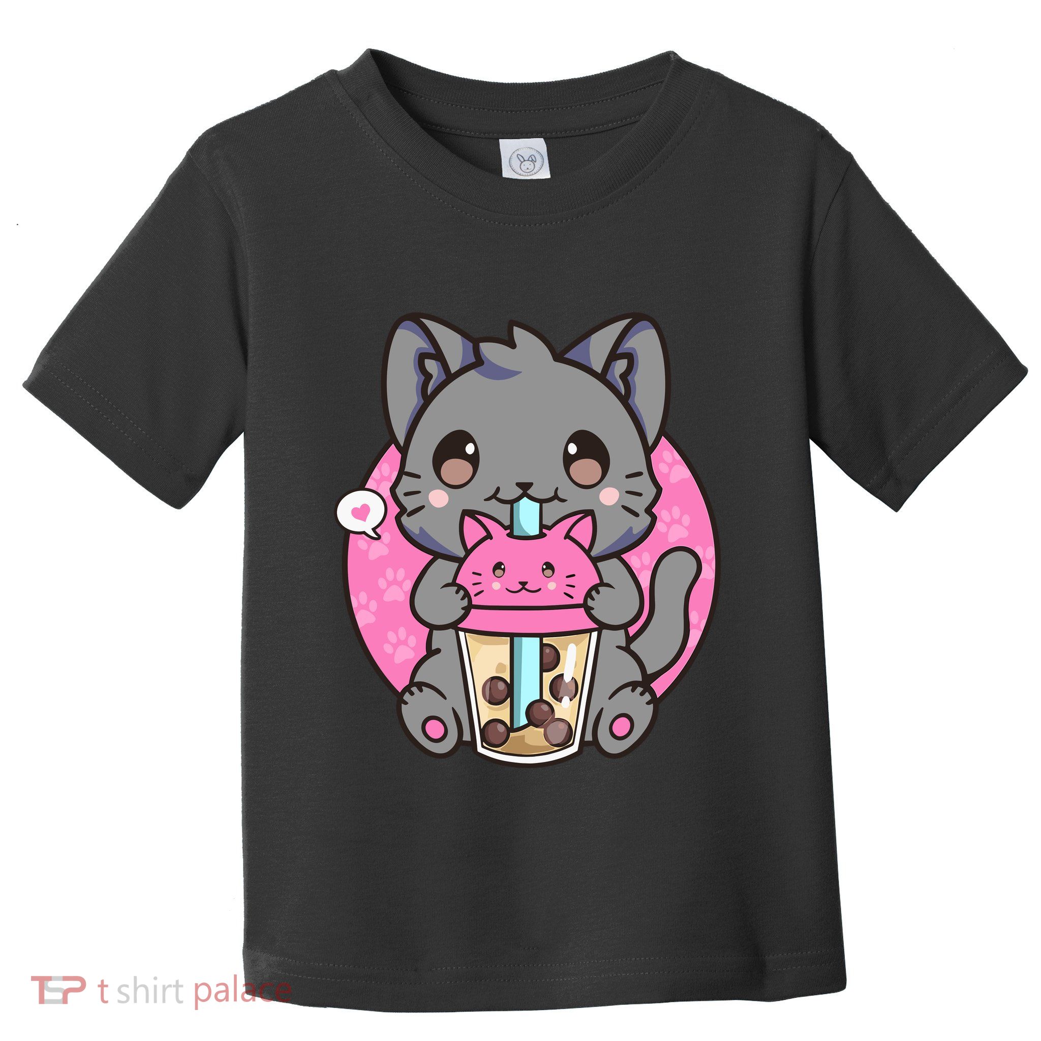 Cat Boba Tea Kawaii Anime Funny Gifts For Girl Boy Teens Toddler T-Shirt