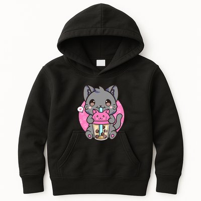 Cat Boba Tea Kawaii Anime Funny Gifts For Girl Boy Teens Kids Hoodie