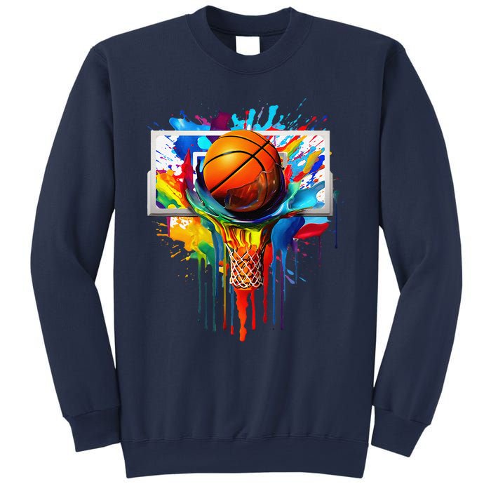 Colorful Basketball Tie Dye Color Splash Hoop Net Slam Dunk Sweatshirt