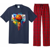 Colorful Basketball Tie Dye Color Splash Hoop Net Slam Dunk Pajama Set