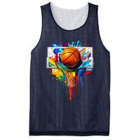 Colorful Basketball Tie Dye Color Splash Hoop Net Slam Dunk Mesh Reversible Basketball Jersey Tank