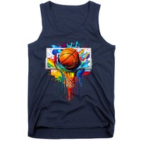 Colorful Basketball Tie Dye Color Splash Hoop Net Slam Dunk Tank Top