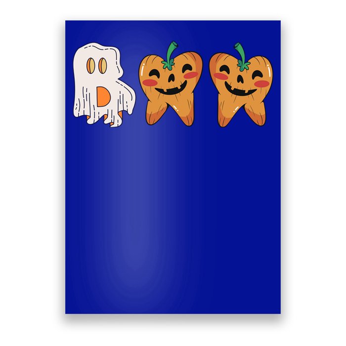 Cute Boo Tooth Shaped Pumpkin Halloween Dentist Pun Great Gift Poster