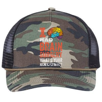 Colorful Brain Tumor I Had Brain Surgery Whats Your Excuse Brain Tumor Retro Rope Trucker Hat Cap