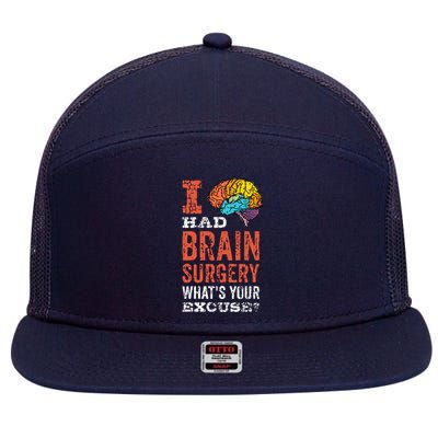 Colorful Brain Tumor I Had Brain Surgery Whats Your Excuse Brain Tumor 7 Panel Mesh Trucker Snapback Hat