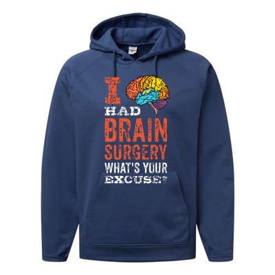 Colorful Brain Tumor I Had Brain Surgery Whats Your Excuse Brain Tumor Performance Fleece Hoodie