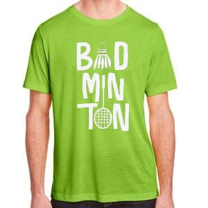 Cool Badminton Typography With Badminton Shuttlecock &Racket Adult ChromaSoft Performance T-Shirt