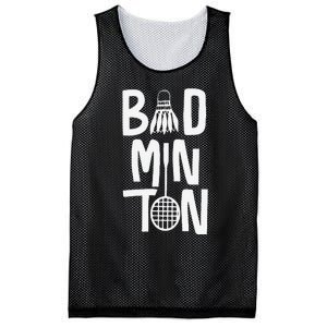 Cool Badminton Typography With Badminton Shuttlecock &Racket Mesh Reversible Basketball Jersey Tank