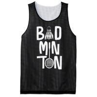 Cool Badminton Typography With Badminton Shuttlecock &Racket Mesh Reversible Basketball Jersey Tank