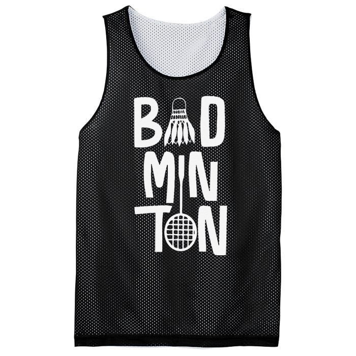 Cool Badminton Typography With Badminton Shuttlecock &Racket Mesh Reversible Basketball Jersey Tank