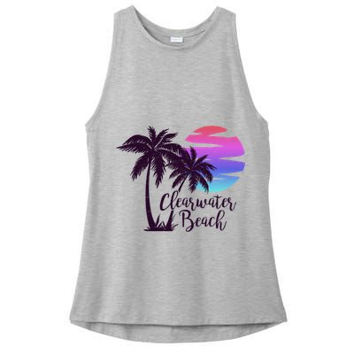 Clearwater Beach Trip Vacation Spring Break Sunset Graphic Gift Ladies PosiCharge Tri-Blend Wicking Tank